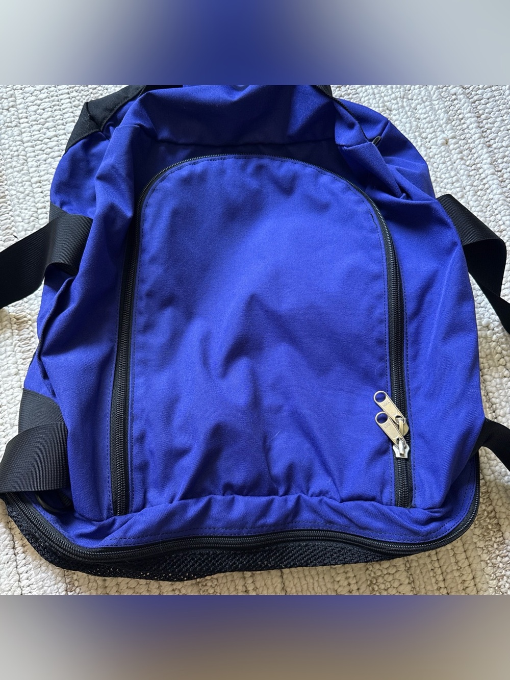 The North Face Backpack Duffle Bag Blue And Black Retro Bag Y2k VTG Vintage - Picture 9 of 12